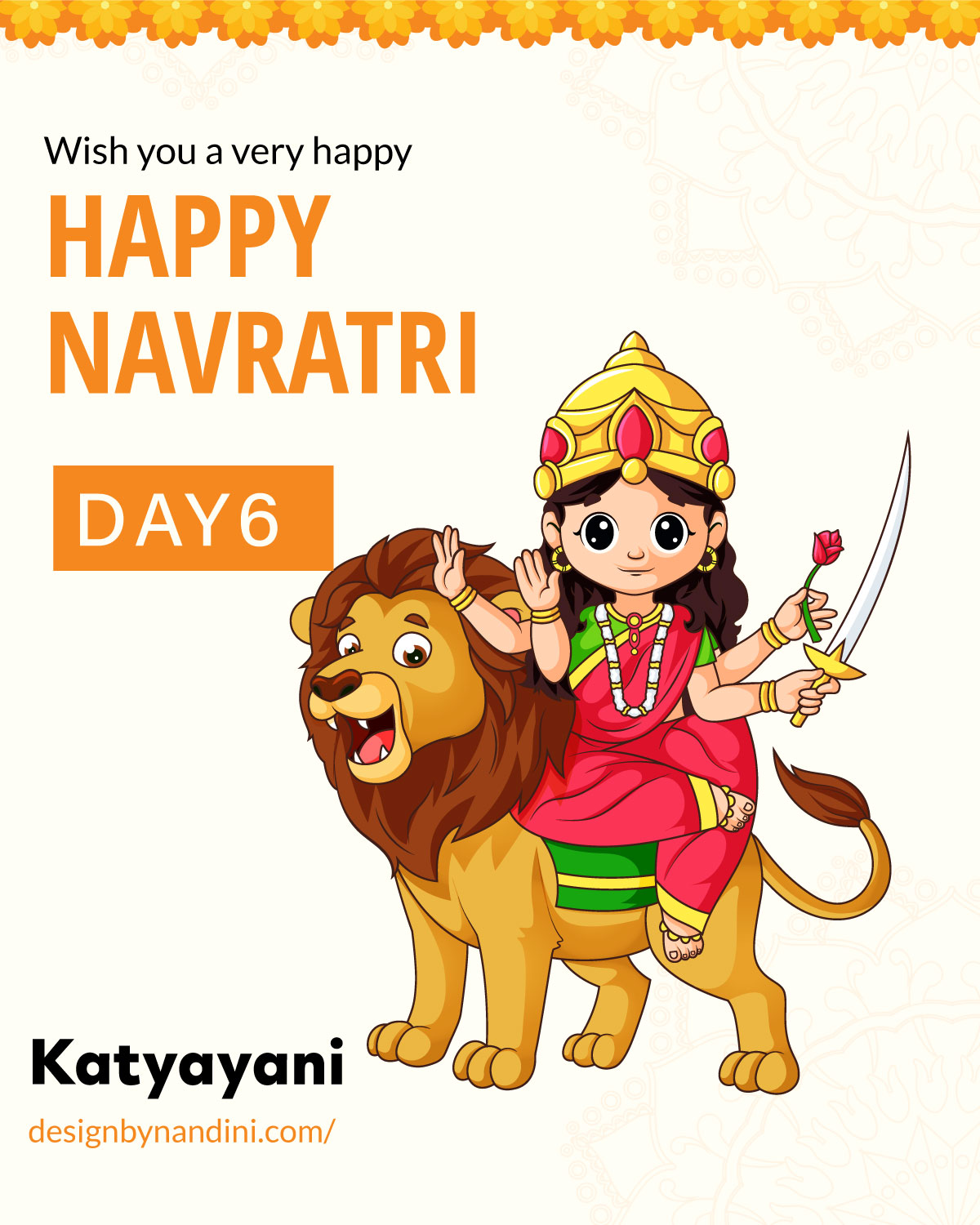 Happy Navratri goddess Katyayani banner template