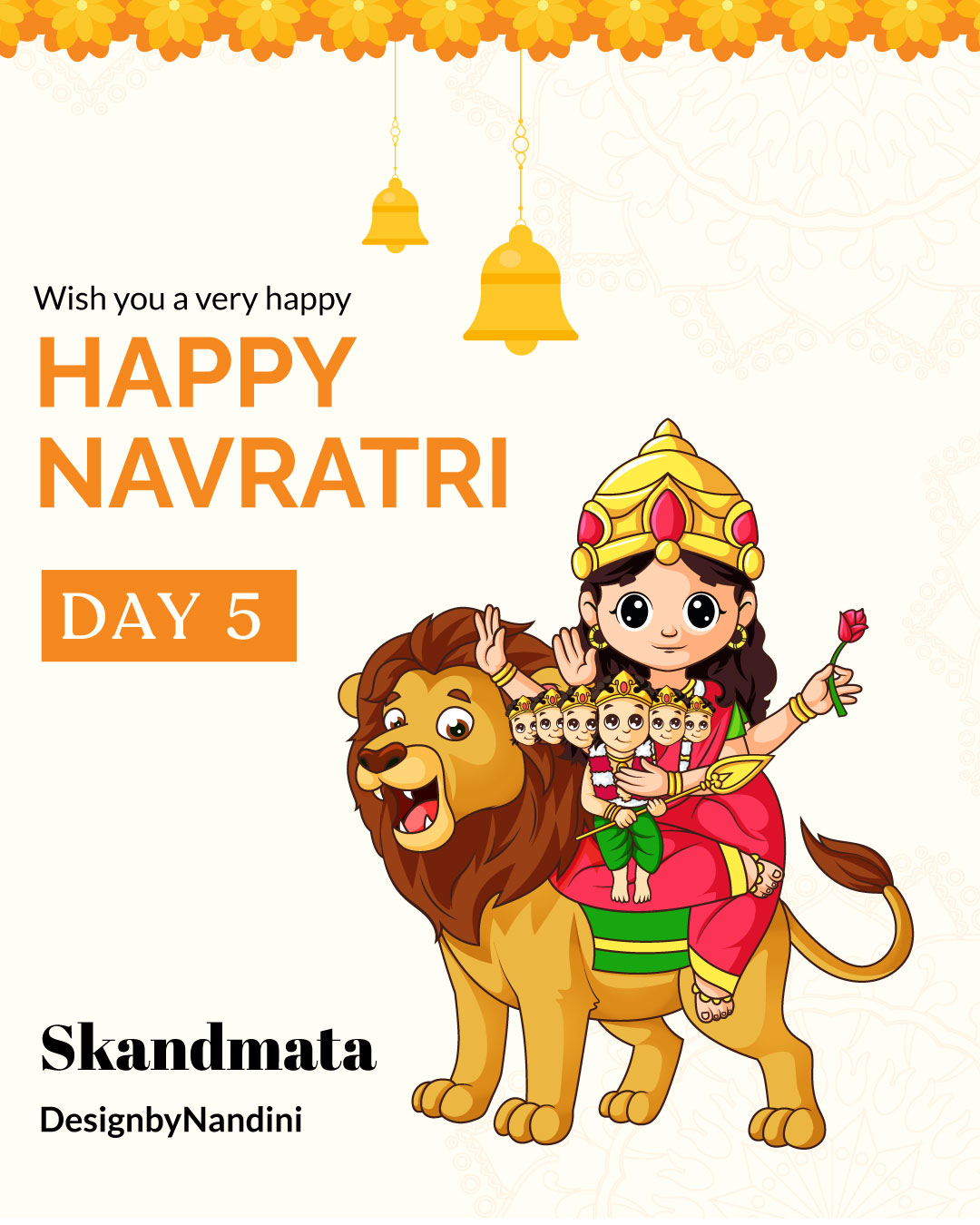 Happy Navratri goddess Skandmata banner template