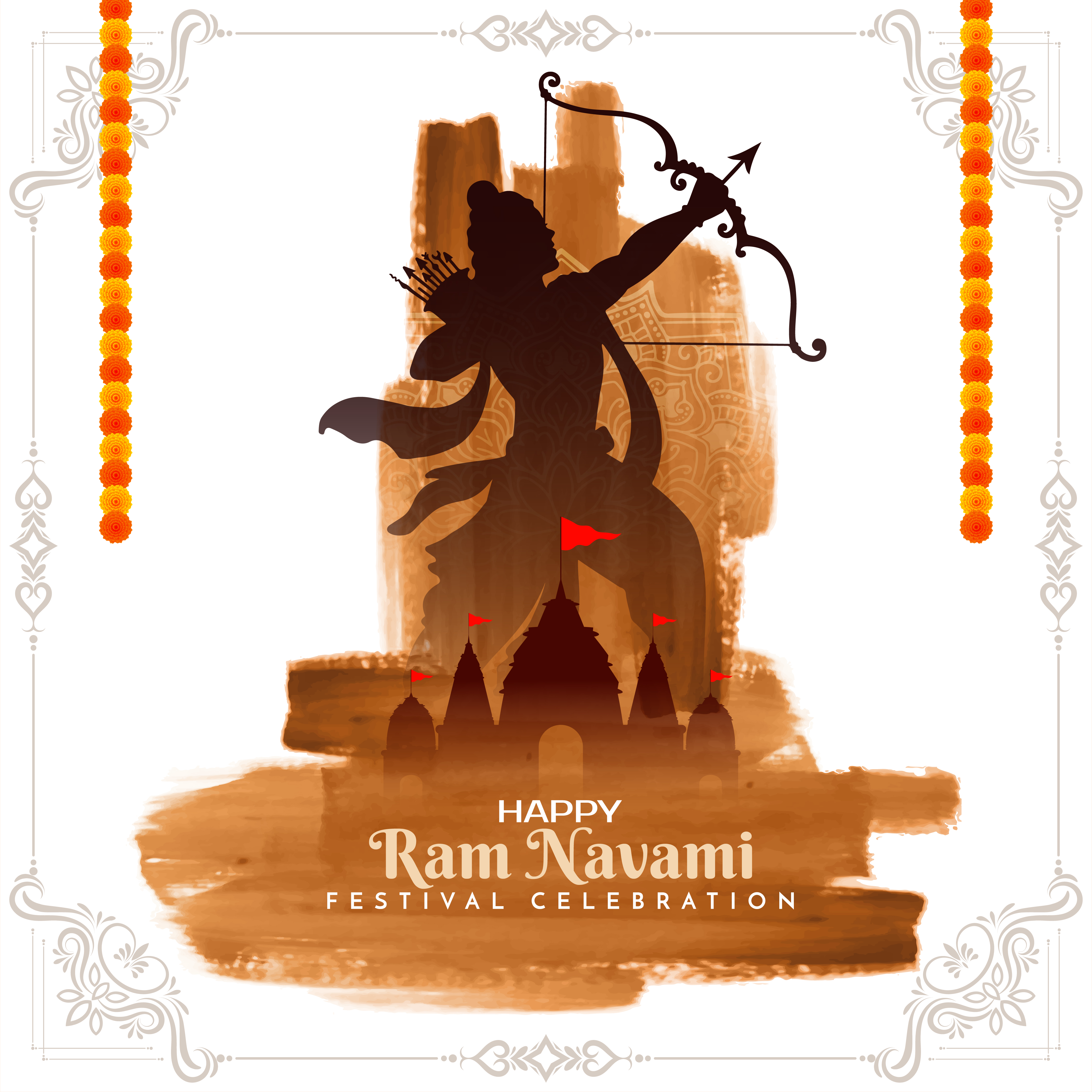 Vector illustration concept of shree ram navami festival