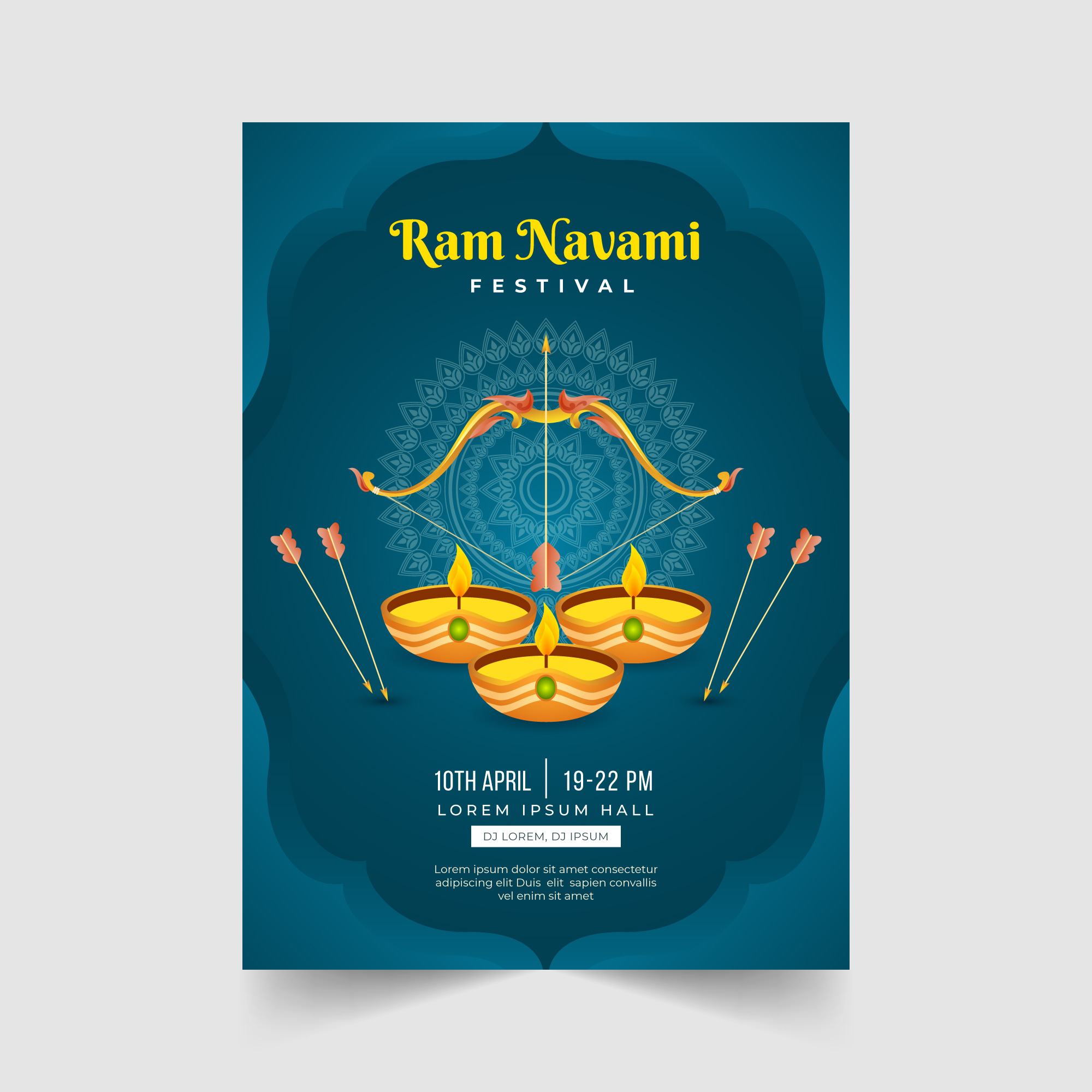 Vector illustration concept of shree ram navami festival